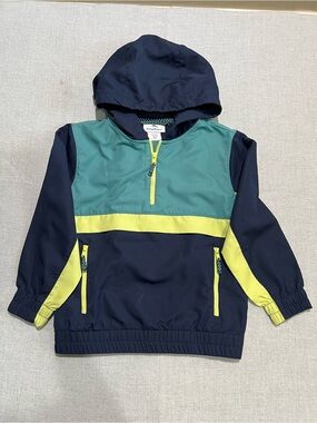 NWOT Tommy Bahama Navy & Teal Kids Hooded Jacket with Yellow Trim Boy 5/6